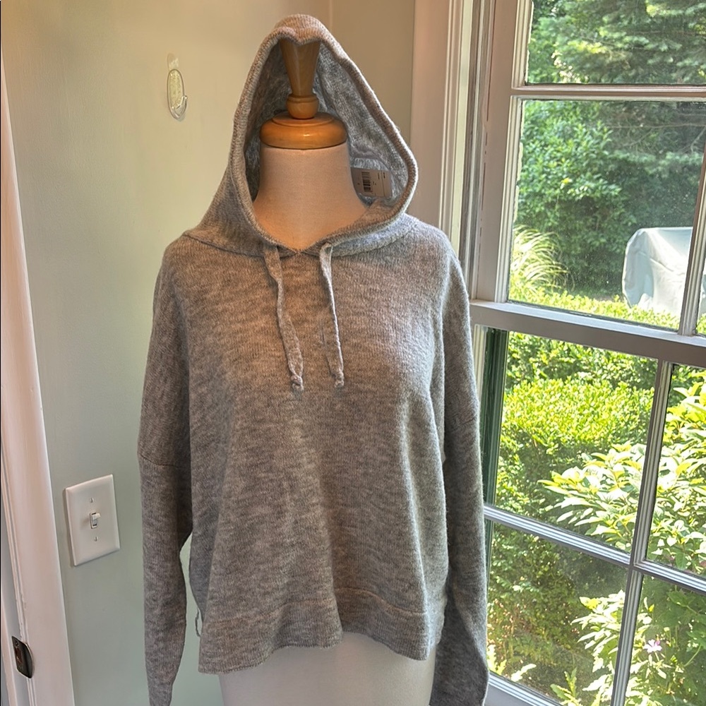 Topshop Gray Oversized Hoodie Sweatshirt